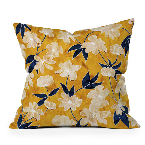 Schatzi Brown Amiee Floral Dandelion Throw Pillow