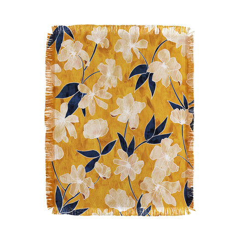 Schatzi Brown Amiee Floral Dandelion Throw Blanket