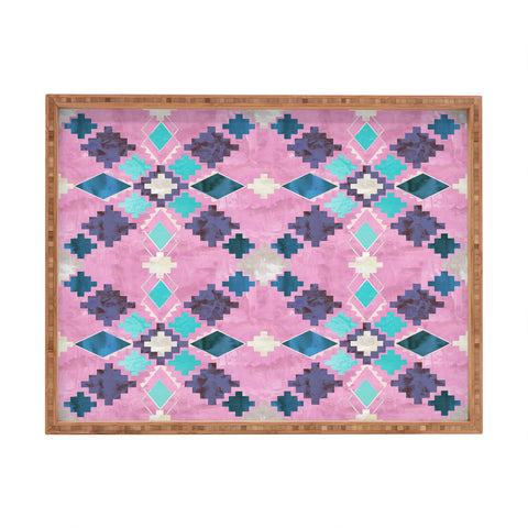 Schatzi Brown Andie Tribal Pink Rectangular Tray