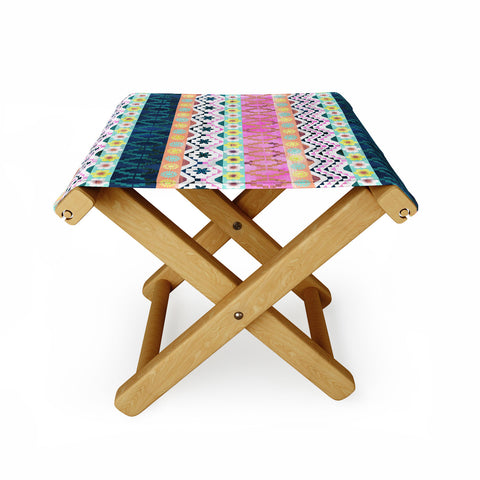 Schatzi Brown Aviana Boho Stripe Folding Stool