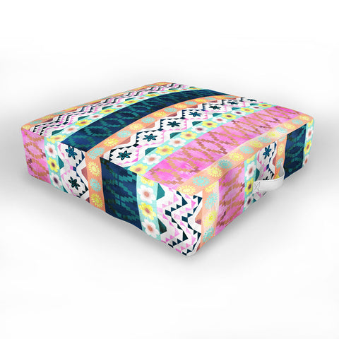 Schatzi Brown Aviana Boho Stripe Outdoor Floor Cushion