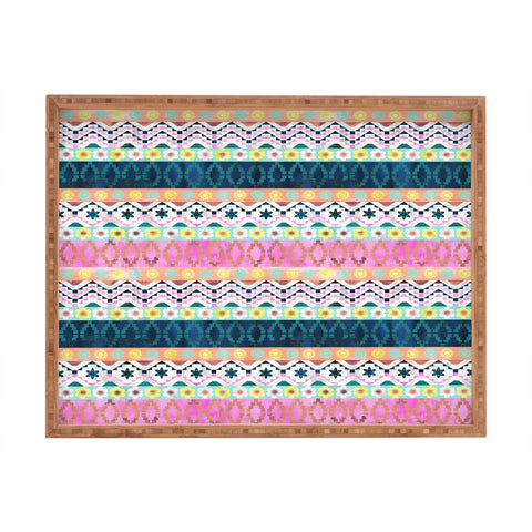 Schatzi Brown Aviana Boho Stripe Rectangular Tray