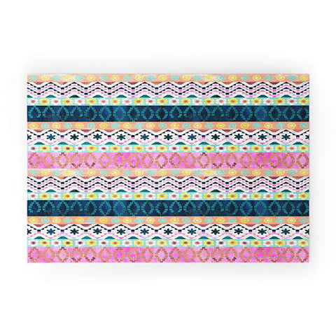 Schatzi Brown Aviana Boho Stripe Welcome Mat