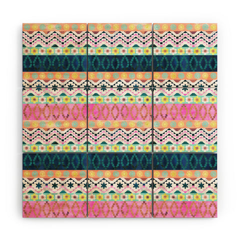 Schatzi Brown Aviana Boho Stripe Wood Wall Mural