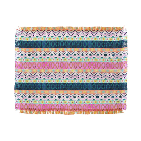 Schatzi Brown Aviana Boho Stripe Throw Blanket