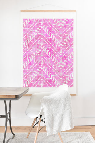 Schatzi Brown Aviana Chevron Pink Art Print And Hanger