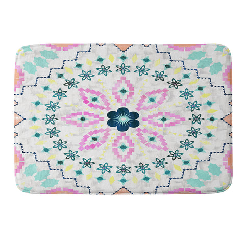 Schatzi Brown Aviana Mandala White Memory Foam Bath Mat