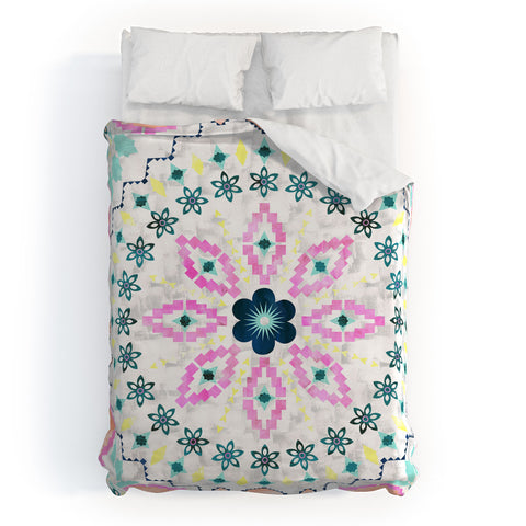 Schatzi Brown Aviana Mandala White Duvet Cover