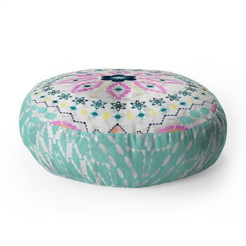 Schatzi Brown Aviana Mandala White Floor Pillow Round