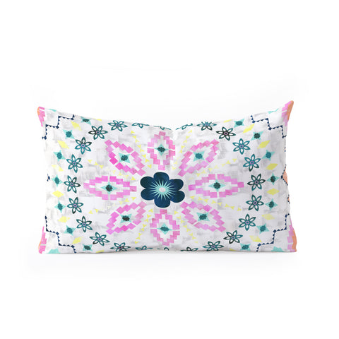 Schatzi Brown Aviana Mandala White Oblong Throw Pillow