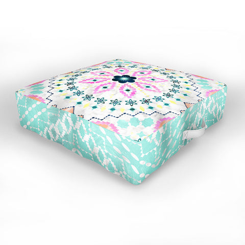 Schatzi Brown Aviana Mandala White Outdoor Floor Cushion