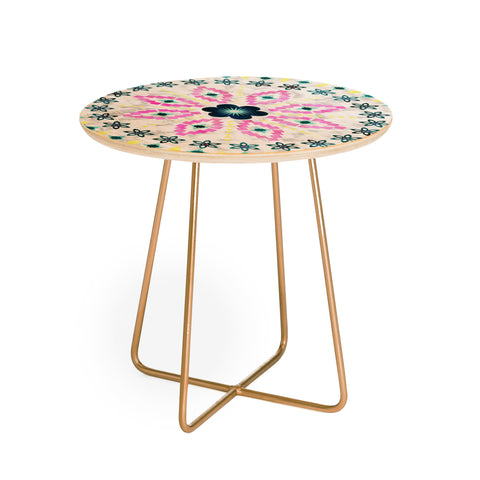 Schatzi Brown Aviana Mandala White Round Side Table