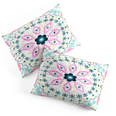 Schatzi Brown Aviana Mandala White Pillow Shams