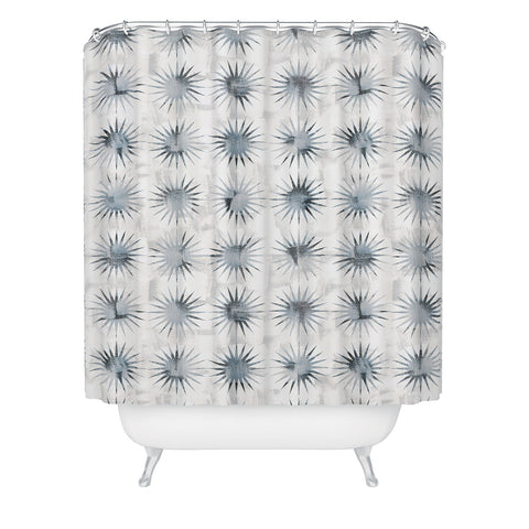 Schatzi Brown Aviana Starburst White Shower Curtain