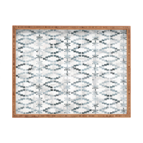 Schatzi Brown Aviana Stripe White Rectangular Tray