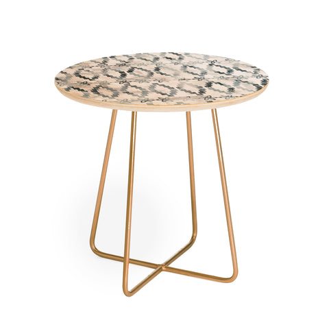 Schatzi Brown Aviana Stripe White Round Side Table