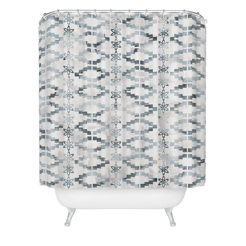 Schatzi Brown Aviana Stripe White Shower Curtain