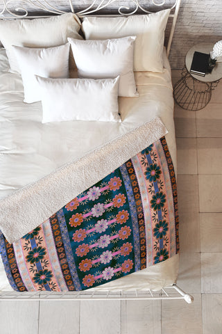 Schatzi Brown Bali Bali Stripe Fleece Throw Blanket