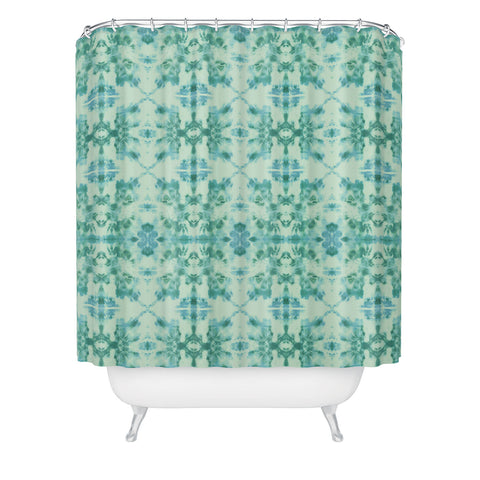 Schatzi Brown Bexeley Tie Dye MInt Shower Curtain