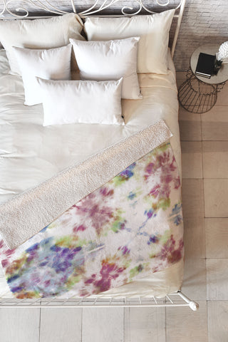 Schatzi Brown Bexeley Tie Dye Rainbow Fleece Throw Blanket