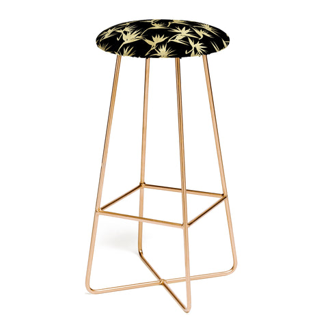 Schatzi Brown Bird of Paradise Black Gold Bar Stool