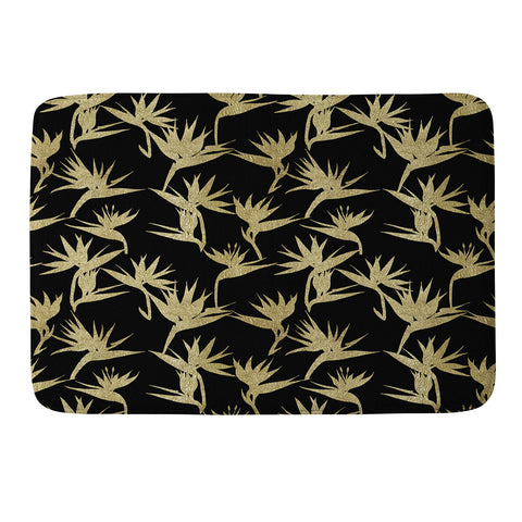 Schatzi Brown Bird of Paradise Black Gold Memory Foam Bath Mat