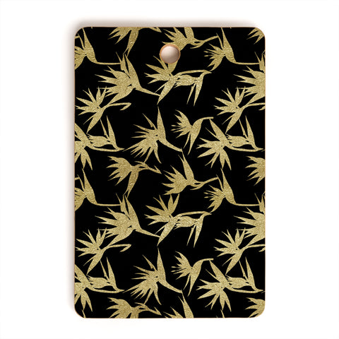 Schatzi Brown Bird of Paradise Black Gold Cutting Board Rectangle