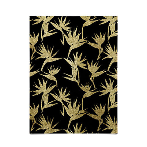 Schatzi Brown Bird of Paradise Black Gold Poster