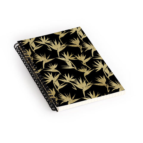 Schatzi Brown Bird of Paradise Black Gold Spiral Notebook