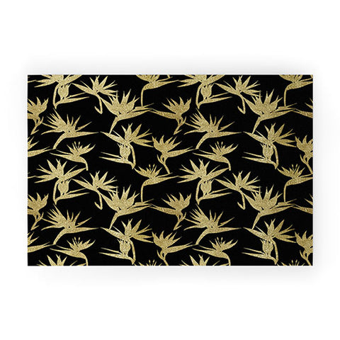 Schatzi Brown Bird of Paradise Black Gold Welcome Mat