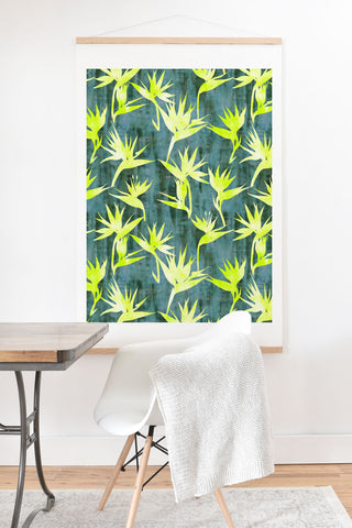 Schatzi Brown Bird of Paradise Green Art Print And Hanger