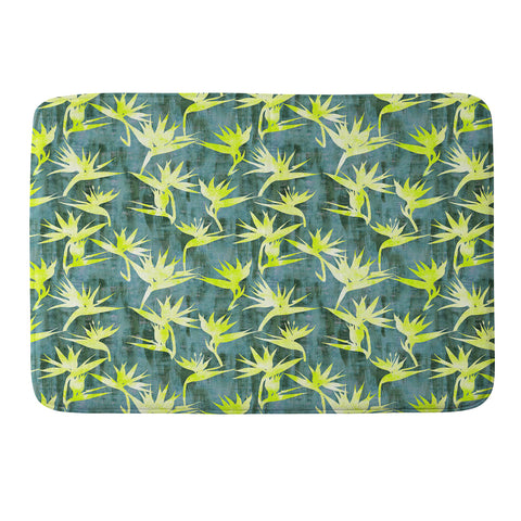 Schatzi Brown Bird of Paradise Green Memory Foam Bath Mat