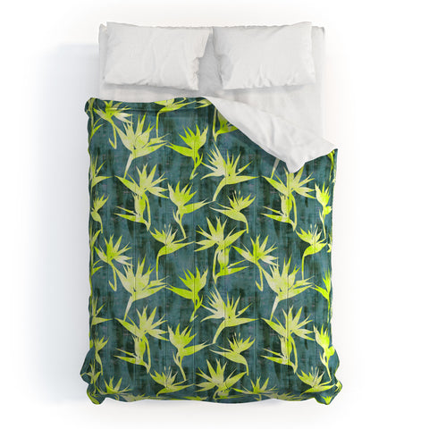 Schatzi Brown Bird of Paradise Green Comforter