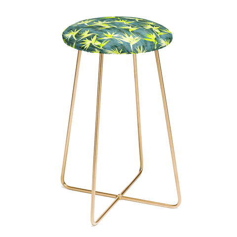 Schatzi Brown Bird of Paradise Green Counter Stool