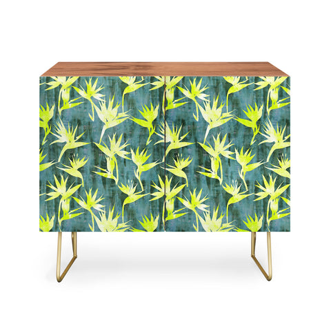 Schatzi Brown Bird of Paradise Green Credenza