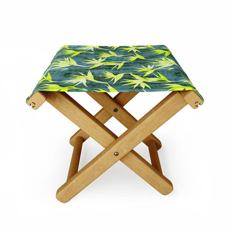 Schatzi Brown Bird of Paradise Green Folding Stool