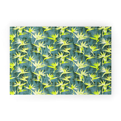 Schatzi Brown Bird of Paradise Green Welcome Mat