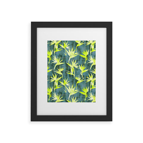 Schatzi Brown Bird of Paradise Green Framed Art Print