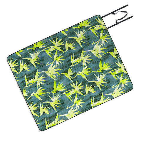 Schatzi Brown Bird of Paradise Green Picnic Blanket