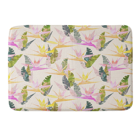Schatzi Brown Birdie Tropical Ivory Memory Foam Bath Mat