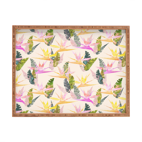 Schatzi Brown Birdie Tropical Ivory Rectangular Tray