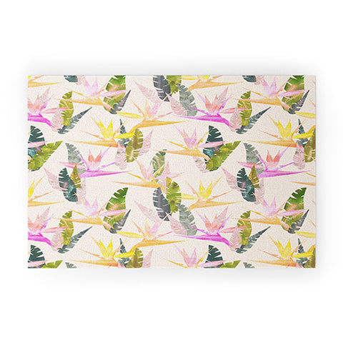 Schatzi Brown Birdie Tropical Ivory Welcome Mat