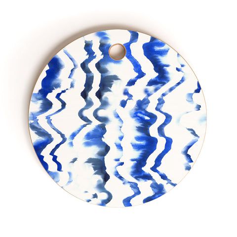 Schatzi Brown Blue Water Love Cutting Board Round