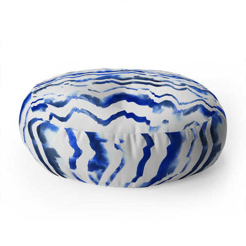 Schatzi Brown Blue Water Love Floor Pillow Round