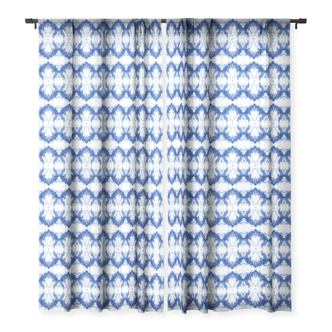 Schatzi Brown Blue Water Love Number 6 Sheer Window Curtain