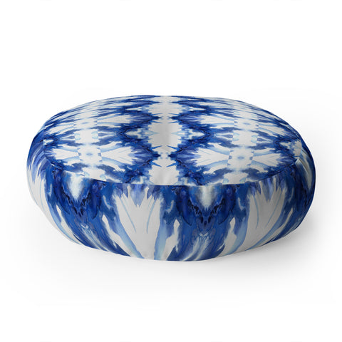 Schatzi Brown Blue Water Love Number 6 Floor Pillow Round
