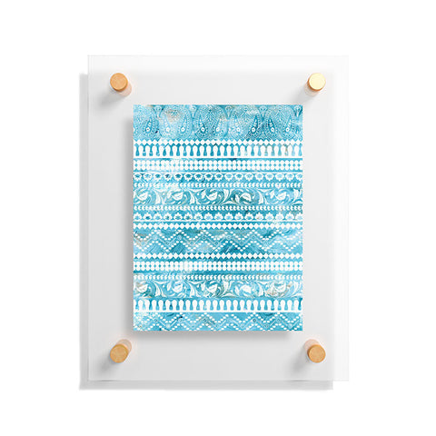 Schatzi Brown Bodhi Bohemian Stripe Aqua Floating Acrylic Print