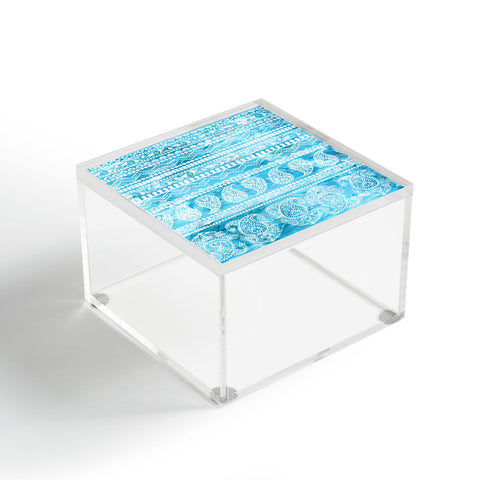 Schatzi Brown Bodhi Bohemian Stripe Aqua Acrylic Box