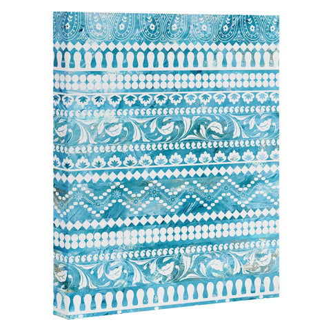 Schatzi Brown Bodhi Bohemian Stripe Aqua Art Canvas