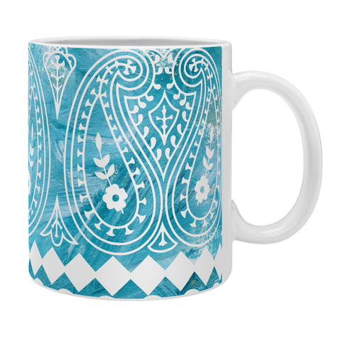 Schatzi Brown Bodhi Bohemian Stripe Aqua Coffee Mug
